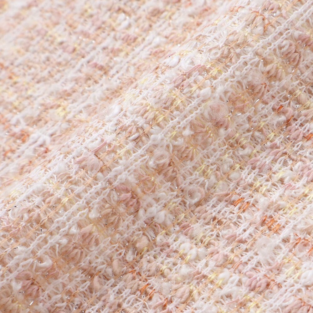 【お揃い】ツイードジャガードワンピース(70~90cm) ピンク系 S(70-80cm)