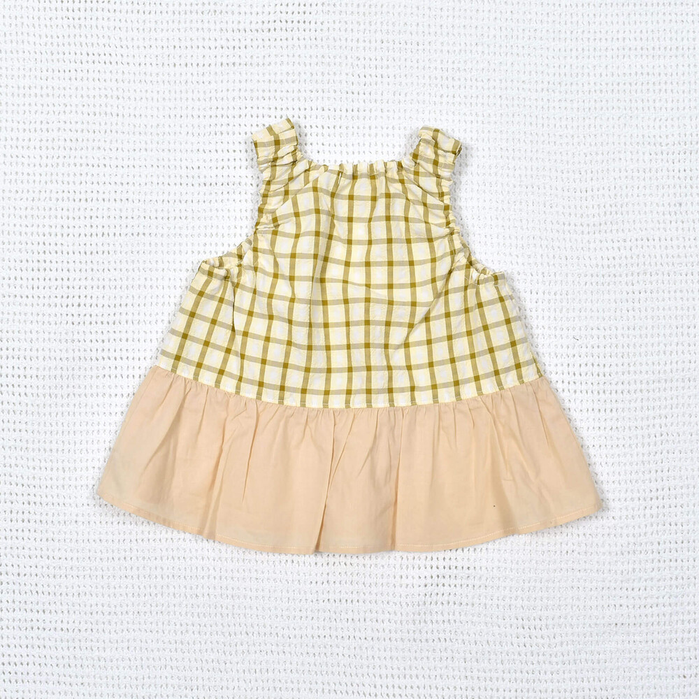 リップルチェックチュニック (70~90cm)(ワンサイズ ピンク系