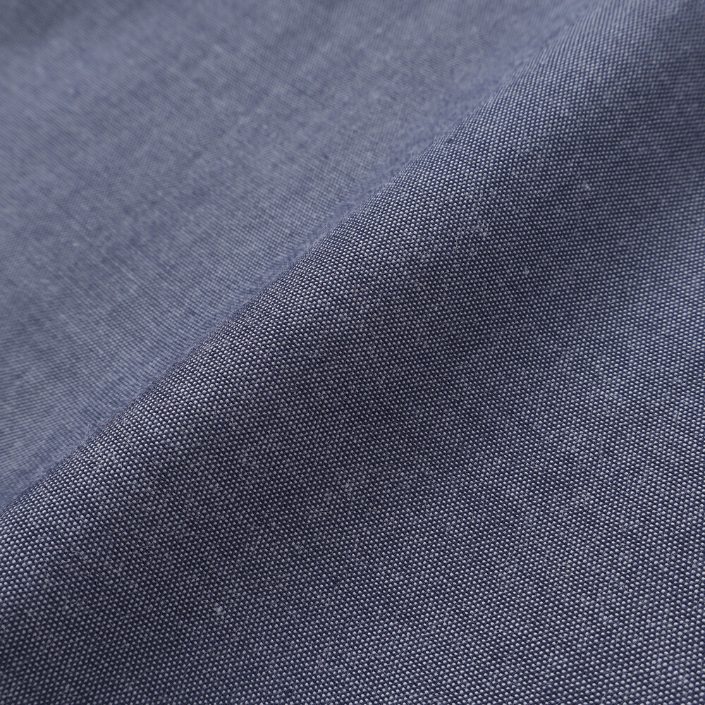 森のどうぶつプリントワッペン付きダンガリー半袖カバーオール(70~80cm) ネイビー 70cm