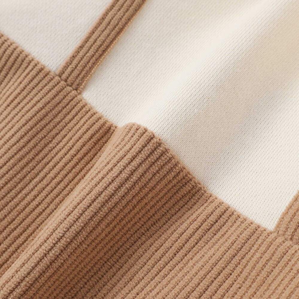 ストレッチコールくまモチーフ切替長袖カバーオール ベビー(70~80cm) ブラウン 70cm