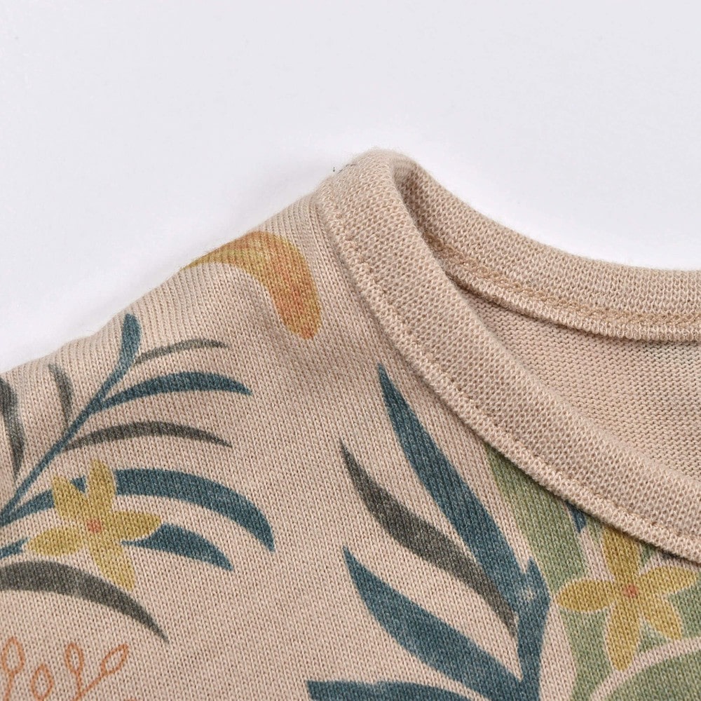 ボタニカル柄 フリル ワンピース(80~130cm) ベージュ系 120cm