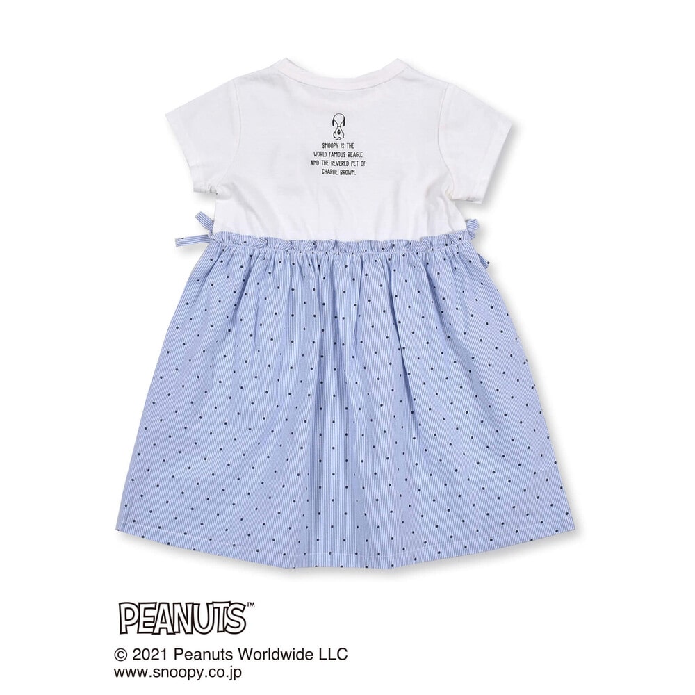 【 SNOOPY ×SLAP SLIPコラボアイテム】 スヌーピー ピーナッツ ドッキング ワンピース (80~130cm) ブラック系 90cm