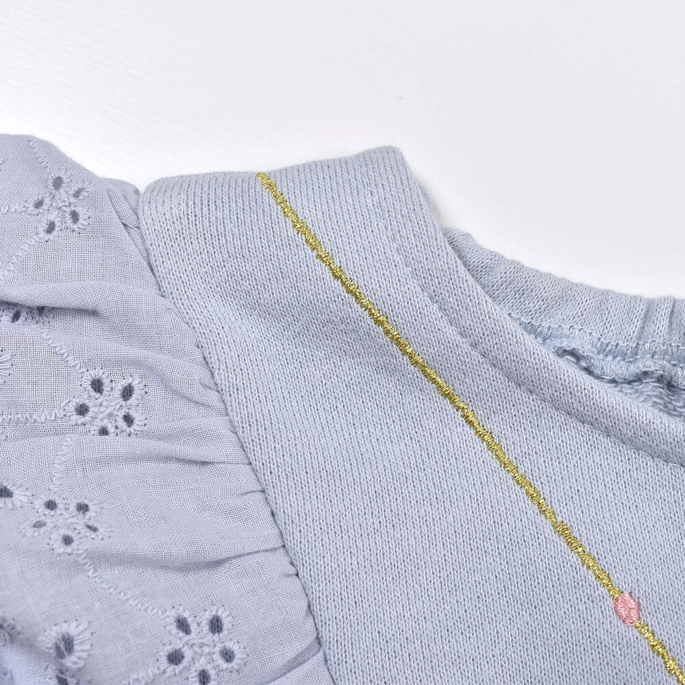 レース フリル ネックレス ワンピース (80~130cm) ブルー 130cm