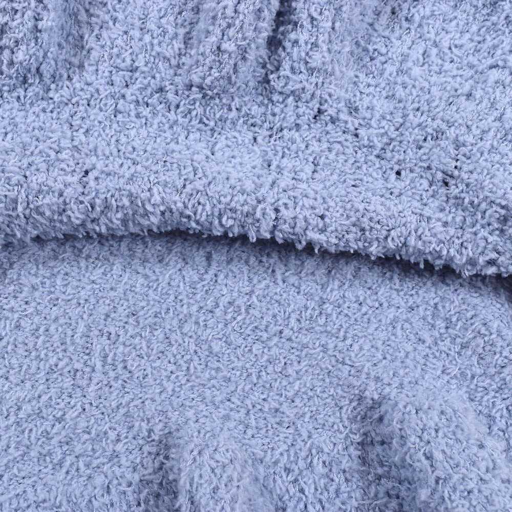 ケーブル編み ブークレ ニット ワンピース (SS~M) オフホワイト SS(75~95cm)