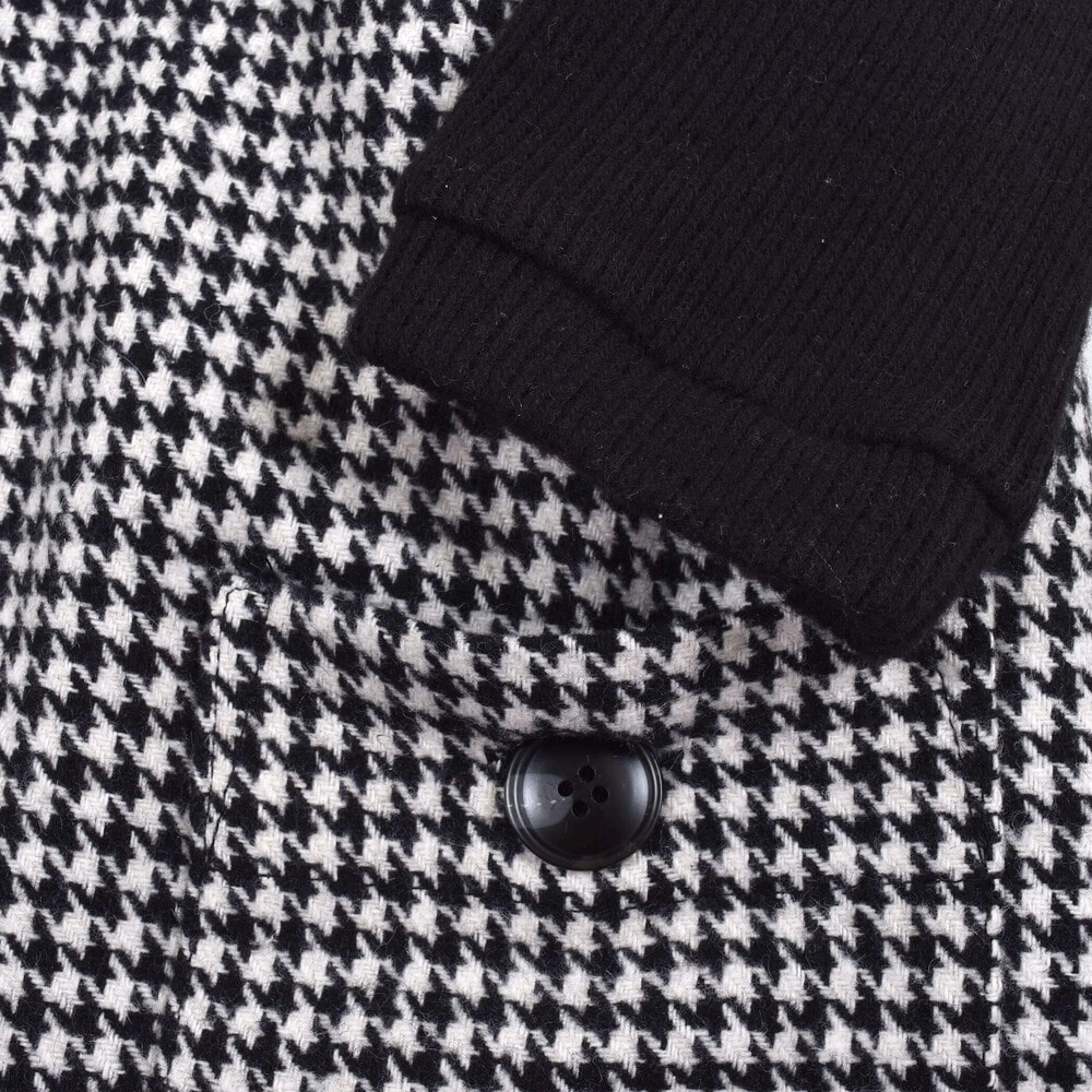 千鳥 柄 チェック 柄 ドッキング ワンピース (80~130cm) ブラック 90cm