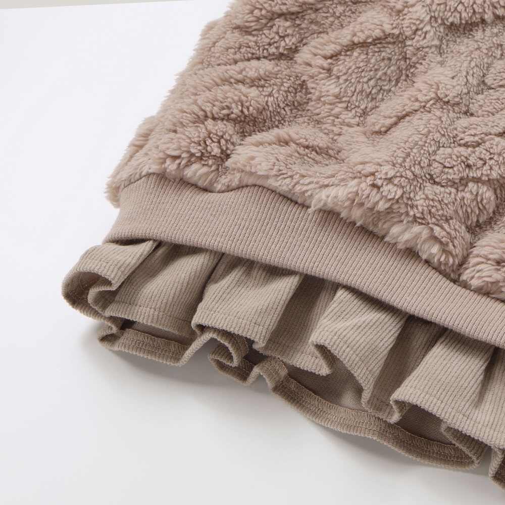 【お揃い】天使の羽もこもこケーブルボアワンピース(80~130cm) オフホワイト 80cm