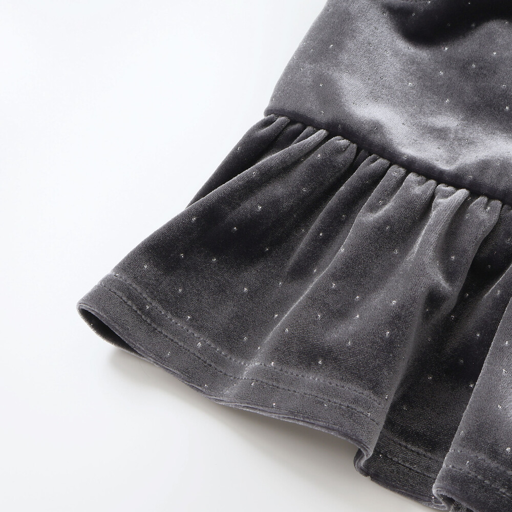 きらめくラメドットベロアビスチェセットアップ(90~130cm) ブラウン 90cm