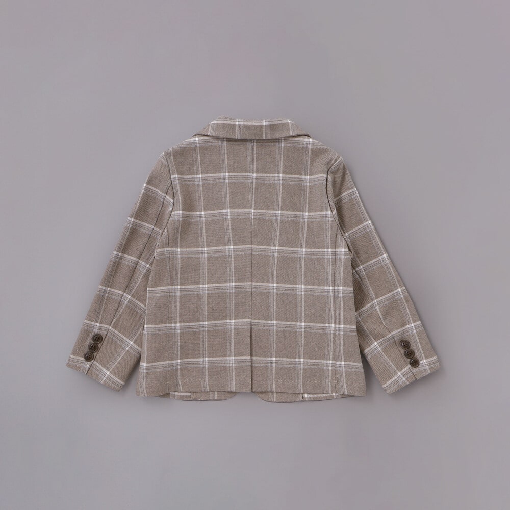 【POLO BCS(ポロ・ビーシーエス)×SLAP SLIPコラボ】無地チェックスーツ+シャツ3点セット(110~130cm) ネイビー 110cm