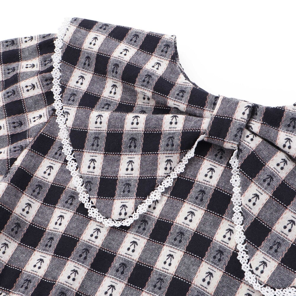 【お揃い】ビッグカラーチェックワンピース+ベストセット(90~130cm) レッド系 90cm