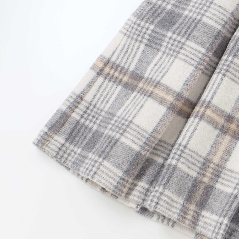 【お揃い】襟付きタックスカートチェックジャンパースカート(90~130cm) ボルドー×ネイビー系 90cm