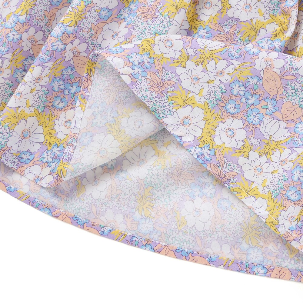 花柄肩フリルチュニック(80~130cm) ピンク系 80cm