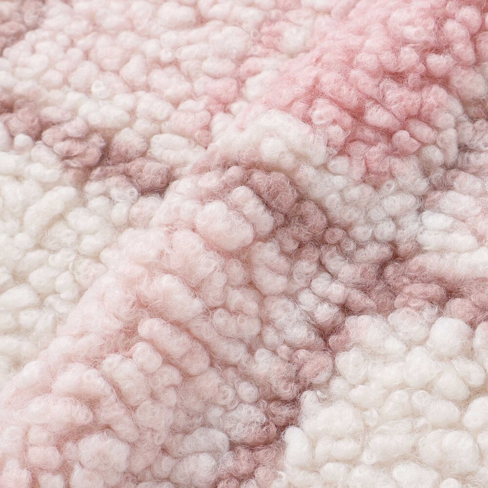 ハートリボンキラキラボアパッチもこもこチェックトレーナー(80~130cm) ブルー系 80cm