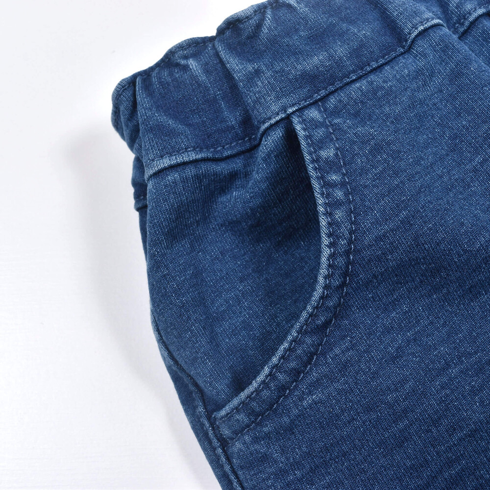 ハート リボン ポケット フレア デニム パンツ (80~130cm)(80cm ブルー): ボトム-子供服べべの公式通販サイト 「BEBE MALL」