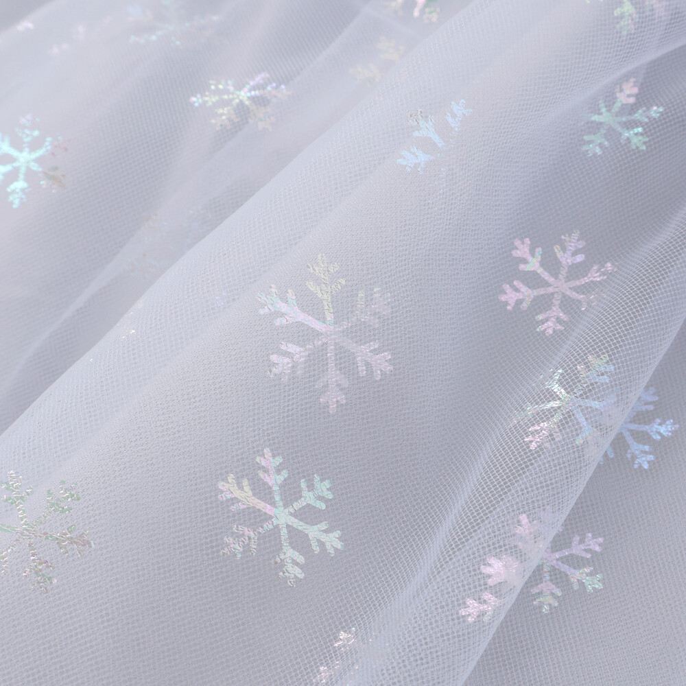 ふわふわドット雪柄チュールセミフレアスカッツ(80~120cm) ブルー 80cm