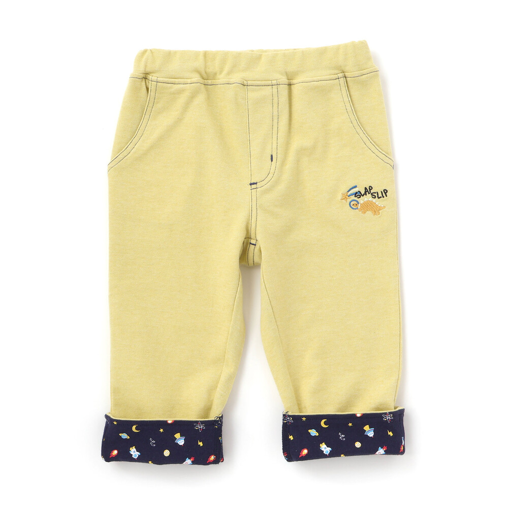 裾折り返し7分丈ツイルパンツ(80~120cm) ブルー 80cm