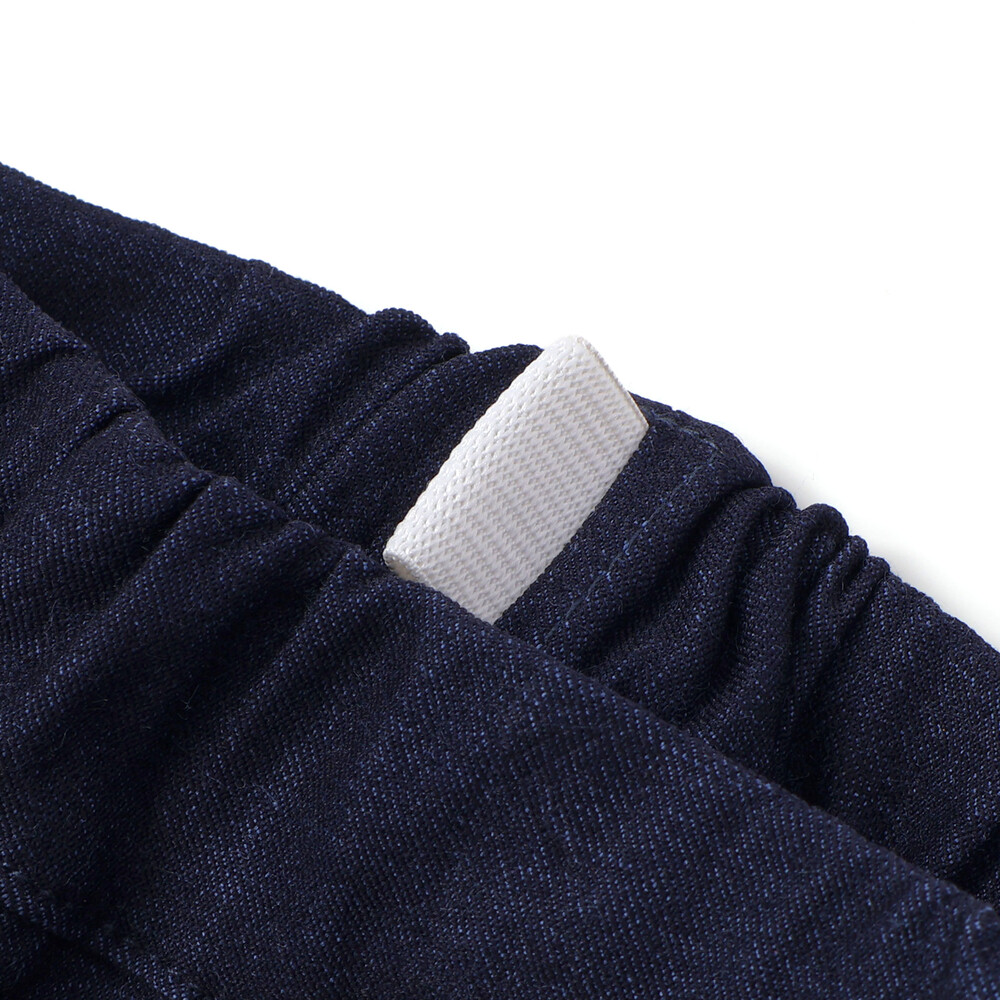 裾レース&リボンストレッチツイルロングパンツ(90~130cm) ネイビー 90cm