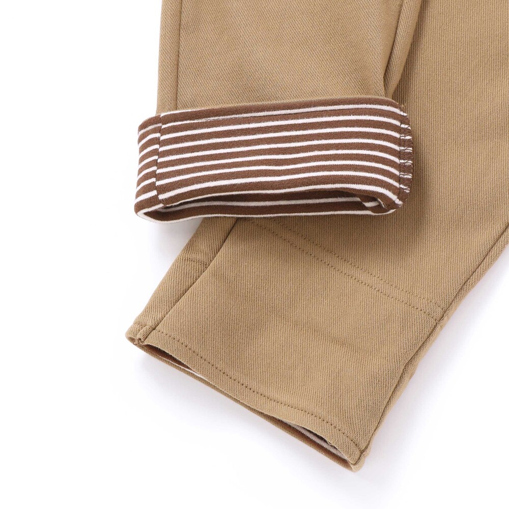 配色ツイル裏起毛ロングパンツ(80~130cm) ネイビー 80cm