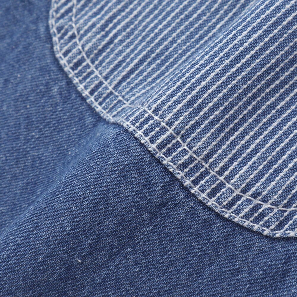 フルーツ昆虫パッチストライプ切り替え5.5分丈デニムパンツ(80~130cm) ブルー 80cm