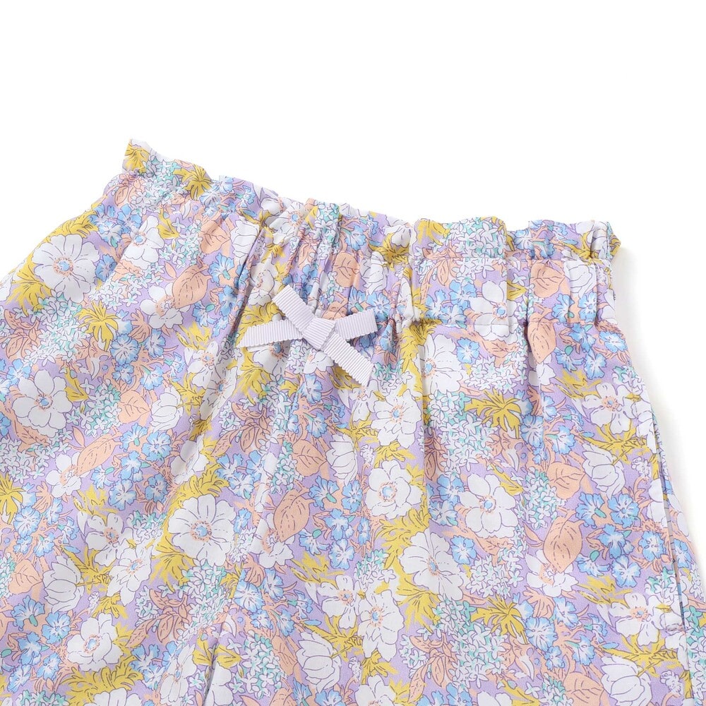 裾スカラップシャンブレー&花柄ショートパンツ(90~130cm) ピンク系 90cm