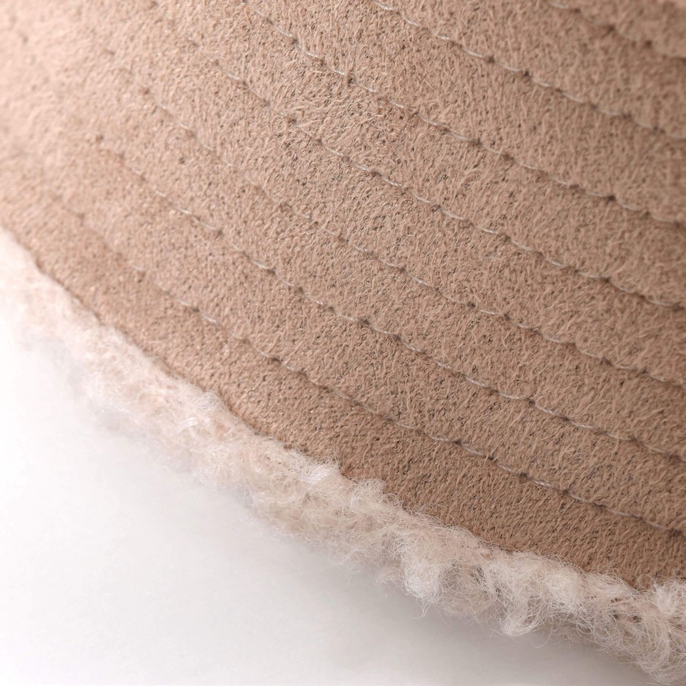 ユニセックス ボア × スエード リバーシブル バケットハット (52~54cm) ベージュ S(52cm)