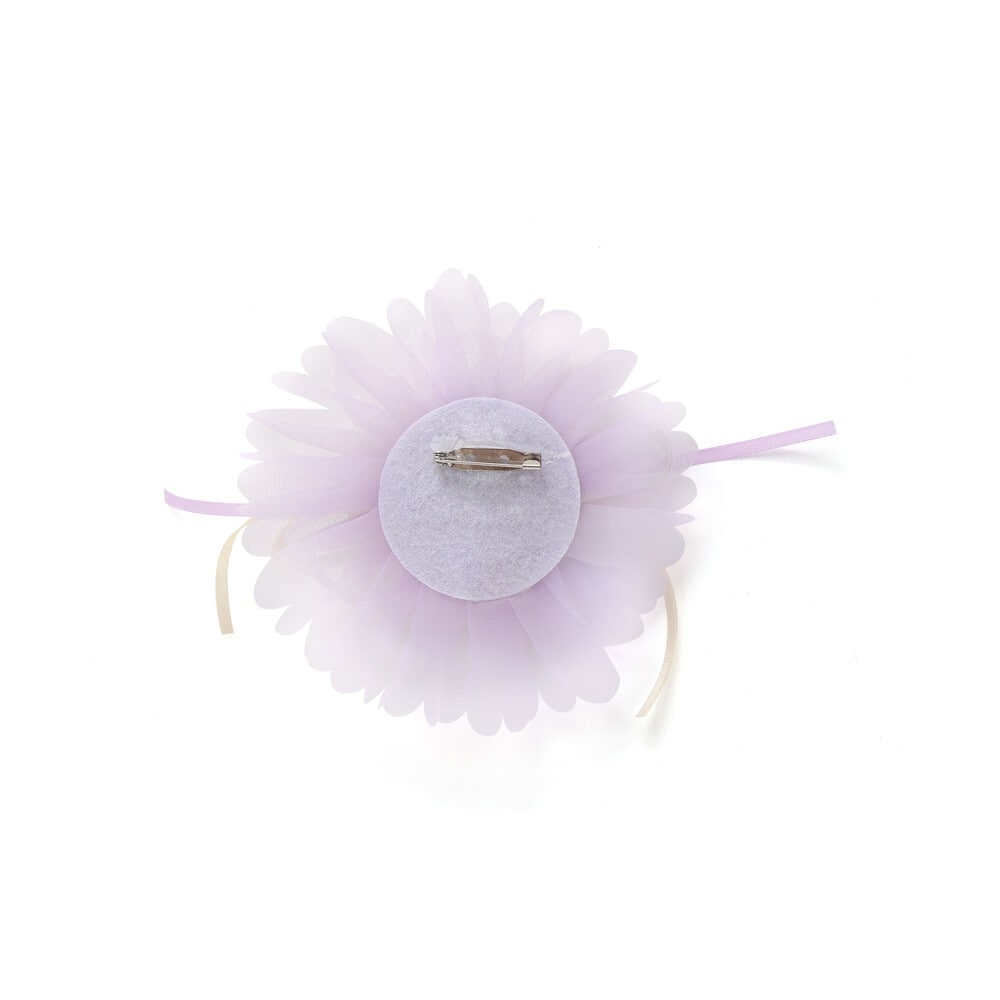 フラワーチュールリボンコサージュ ブルー ワンサイズ