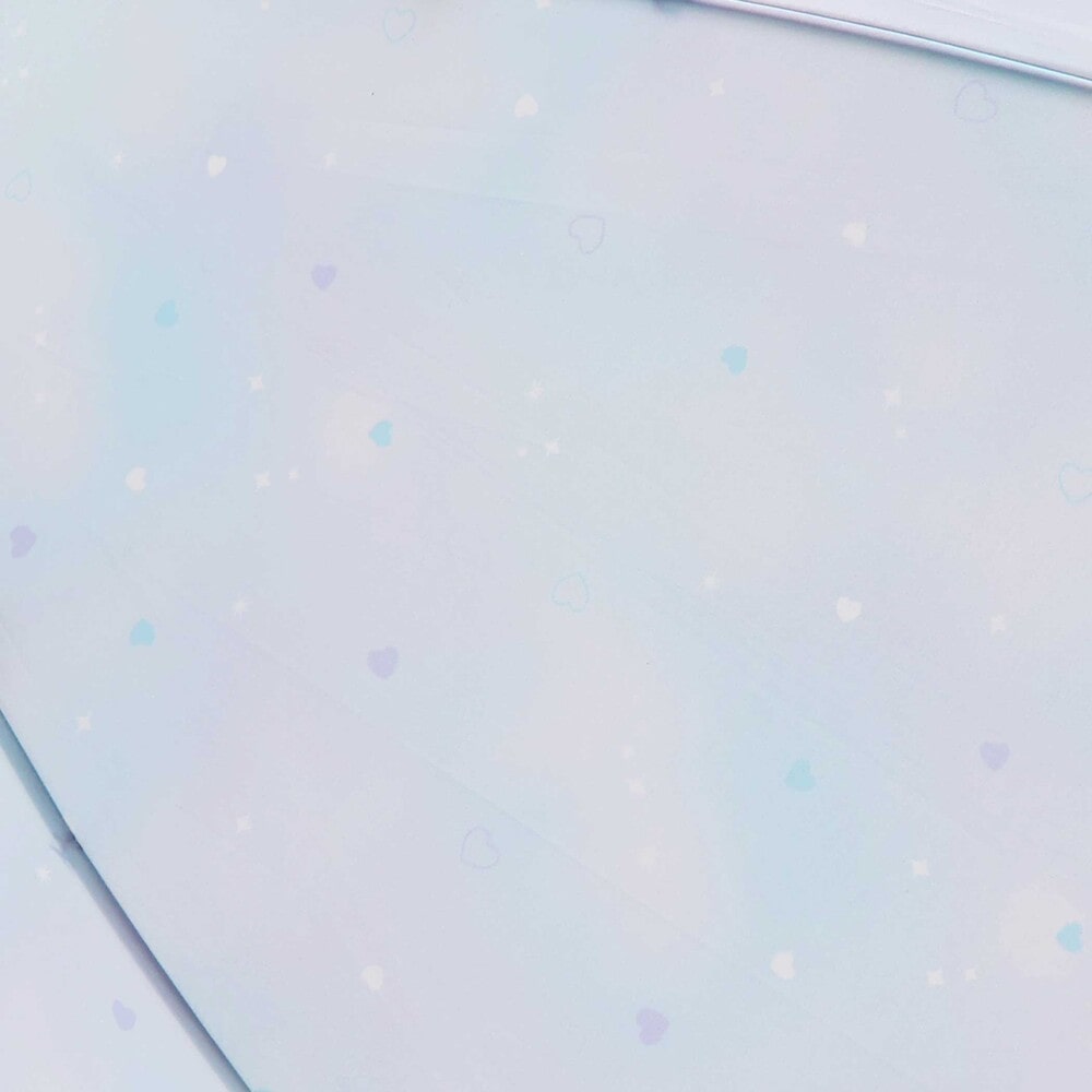 【お揃い】ハートキラキラプリント総柄傘(45~50cm) ブルー系 S(45cm)