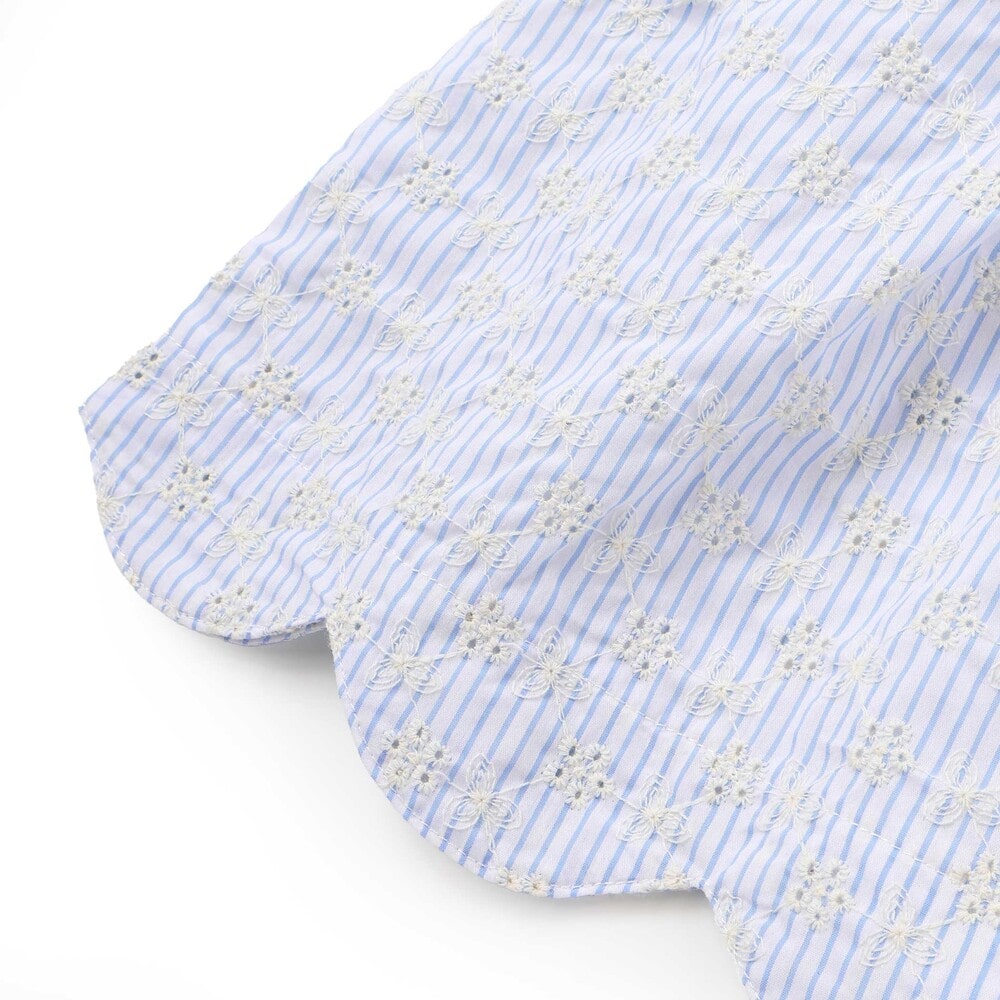 【お揃い】スカラップキャミストライプ&ドビー半袖Tシャツ(80~130cm) ネイビー 80cm