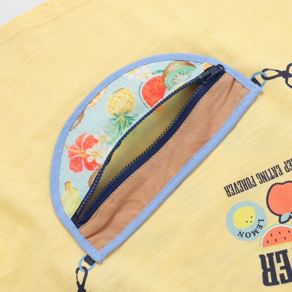 【お揃い】ポシェットトロンプイユ半袖Tシャツ(80~130cm) イエロー 80cm