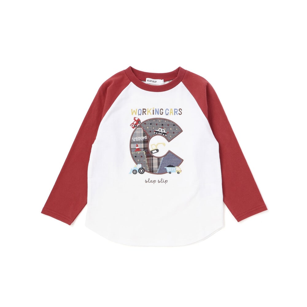 ロゴパッチ刺しゅうラグラン長袖Tシャツ(80~130cm) グリーン 80cm