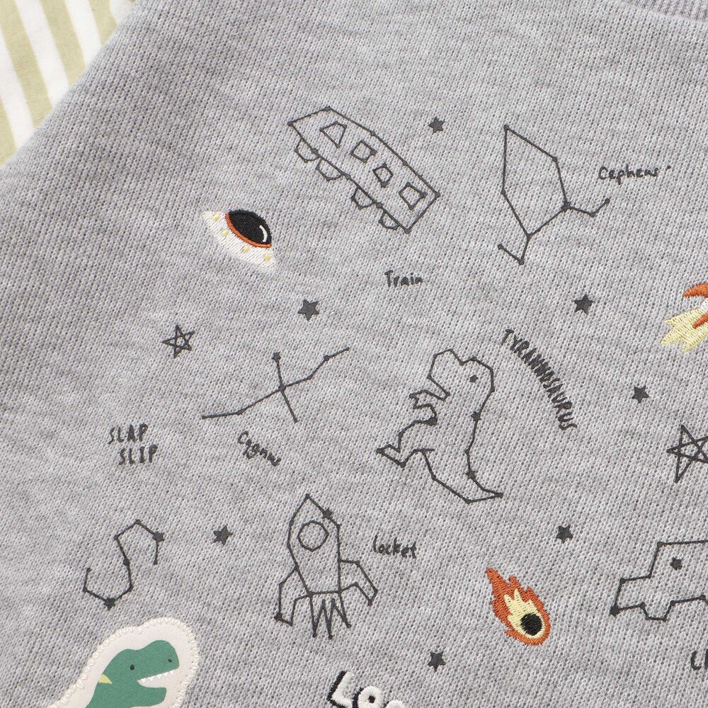 ボーダー切り替え長袖Tシャツ(80~130cm) ネイビー 80cm