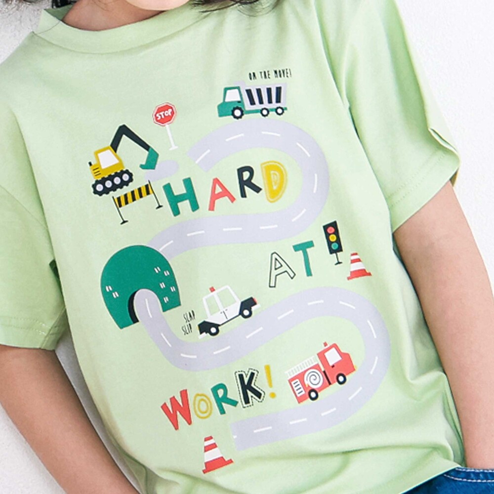 【スララク/吸汗速乾/接触冷感/オーガニックコットン】わくわく男の子半袖Tシャツ(80~130cm) ホワイト×恐竜の水兵さん 80cm