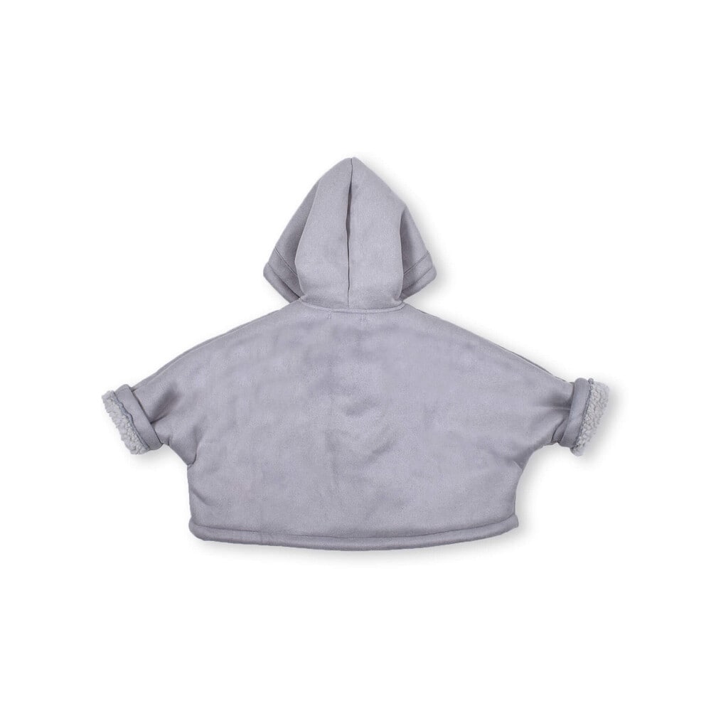 くま 耳 モチーフ お菓子 刺繍 裏ボア マント ベビー (50~90cm) ベージュ ワンサイズ