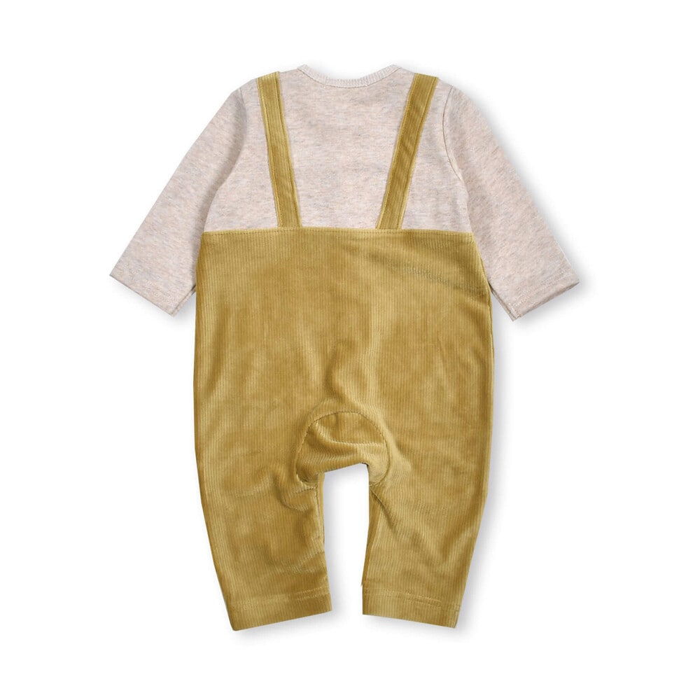 クッキー くま 刺繍 サロペット ドッキング ロンパース ベビー (60~80cm) ブルー 60cm