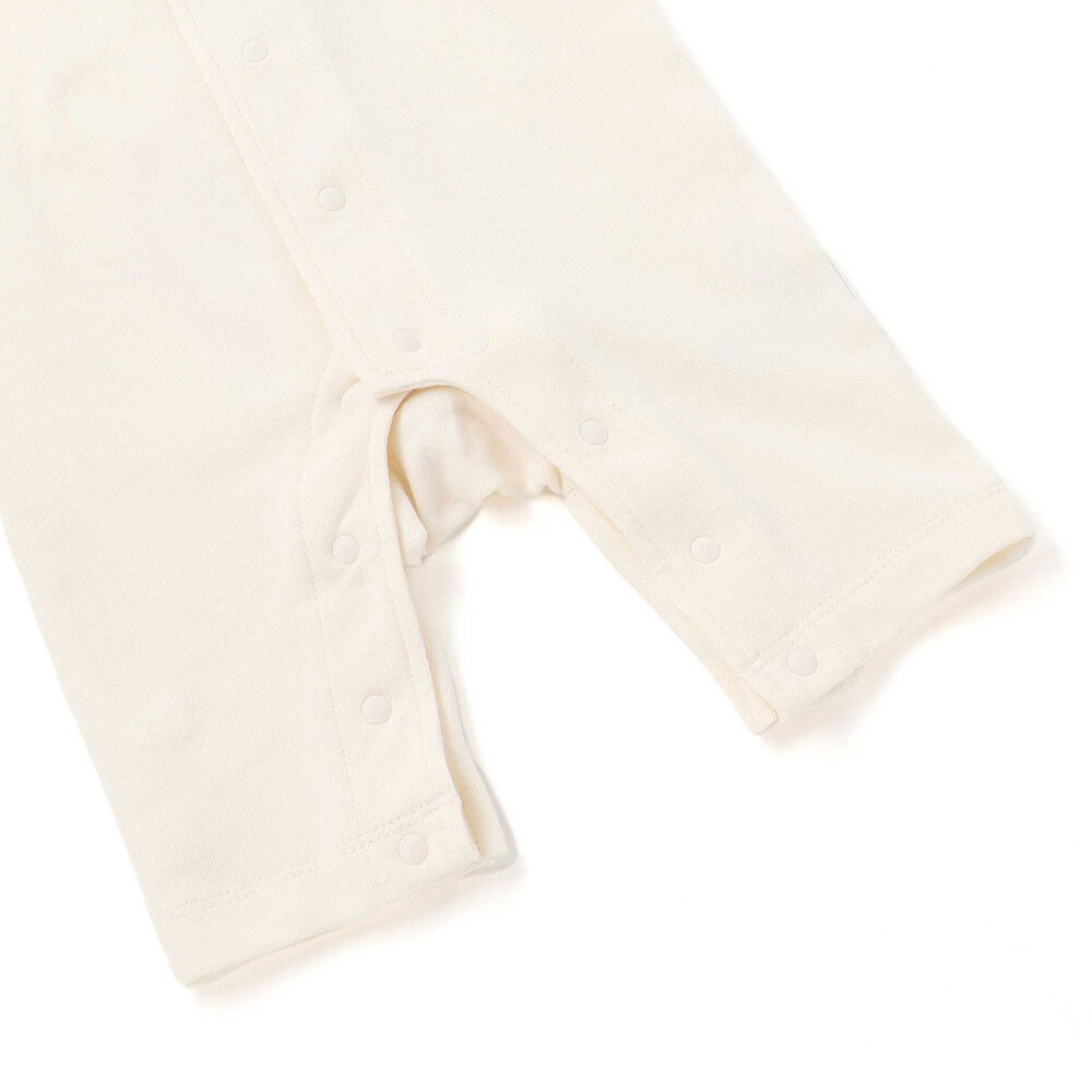 【絵本コラボ-はらぺこあおむし-】袖配色おしりパッチカバーオール(70~80cm) グリーン(リンゴ) 70cm