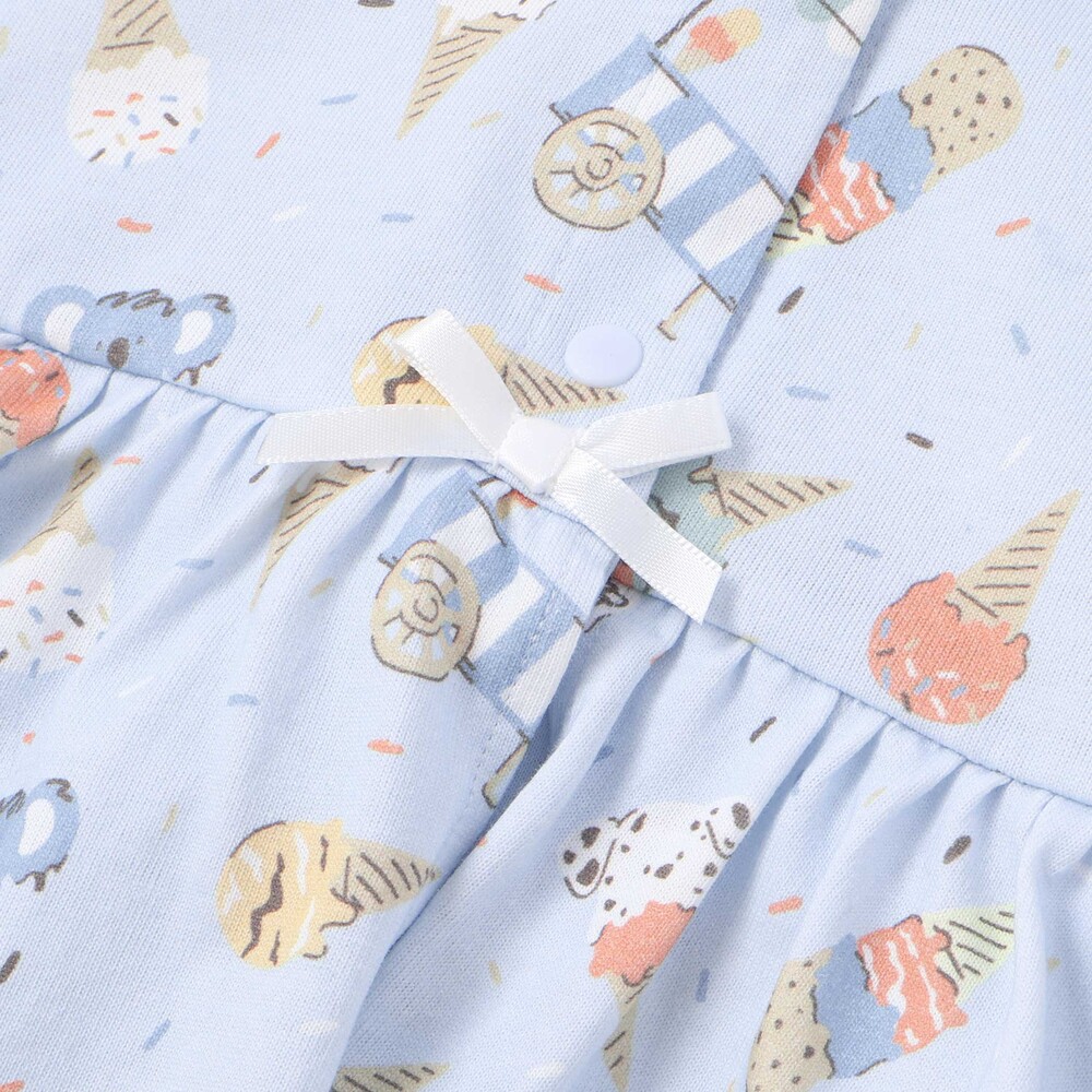 【お揃い】バルーン宝石アイス果物総柄プリントボディミニベビー(60~80cm) ピンク系 60cm