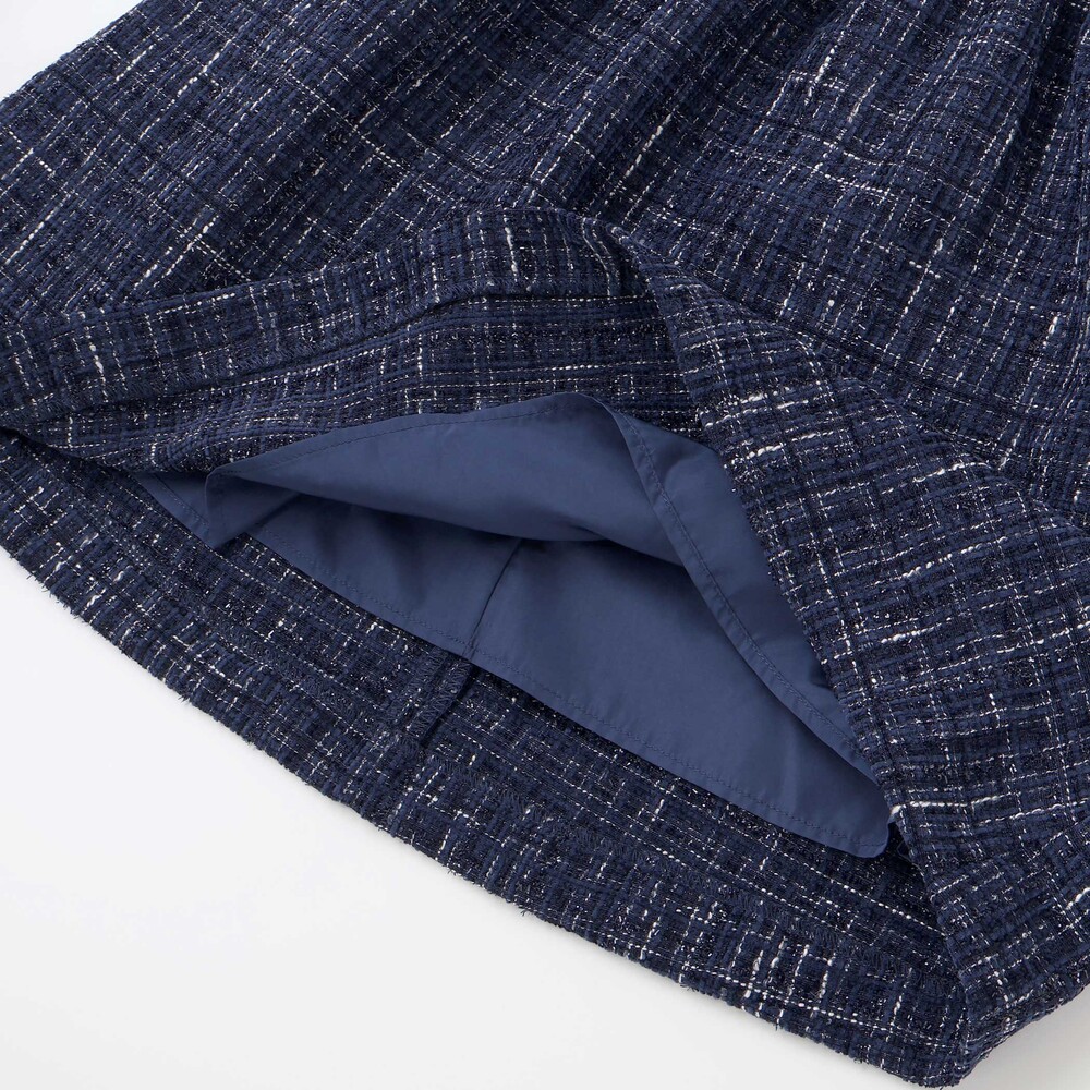 【お揃い】エタンセルラメツイードドッキングワンピース(90~160cm) ネイビー系 90cm