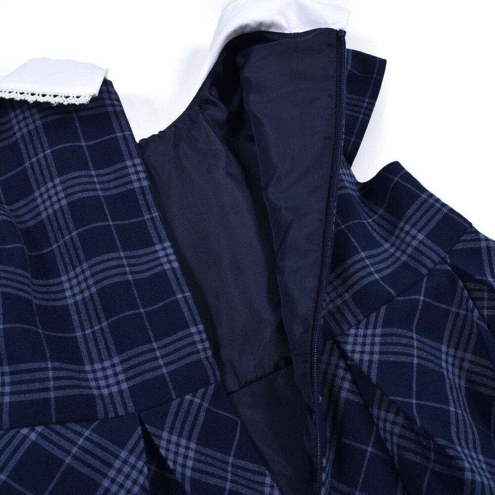 フォーマル ジャケット ＋ リボン付き チェック ワンピース (110~130cm)(110cm ネイビー系):  FOMAL-子供服べべの公式通販サイト 「BEBE MALL」