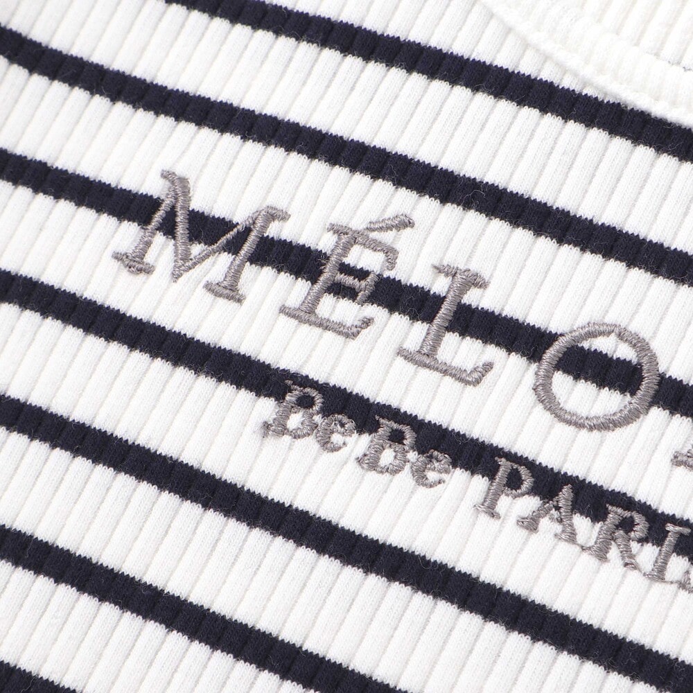 ラメジョーゼットシャーリングキャミ+リブボーダー長袖Tシャツセット(90~160cm) ホワイト 90cm