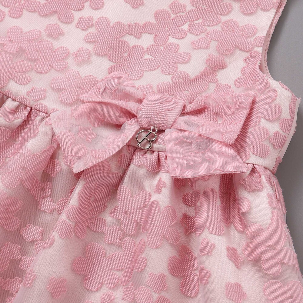 フローラルオパールプリントウエストリボンドレス(110~130cm) パープル系 110cm