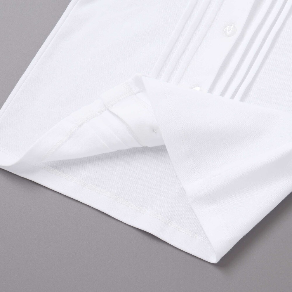 花レース丸襟フロントタックスムース長袖ブラウス(90~140cm) ホワイト 90cm