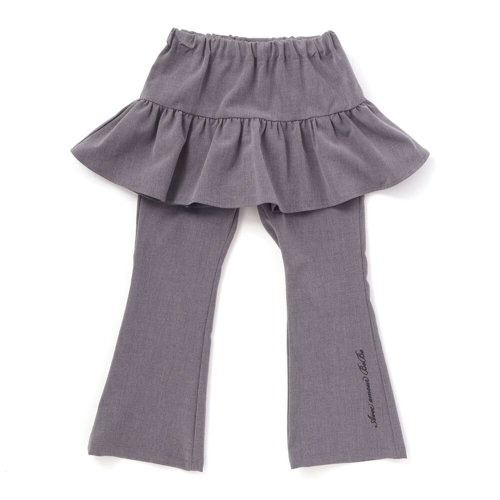 リムーバブルスカートオックスフレアロングパンツ(100~150cm) ネイビー 100cm