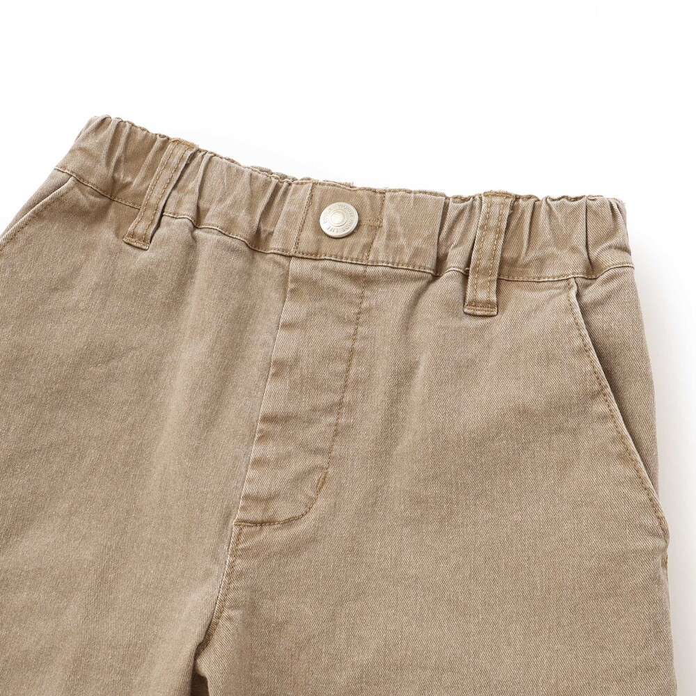バレルレッグツイルカーゴロングパンツ(90~150cm) ブラウン 90cm