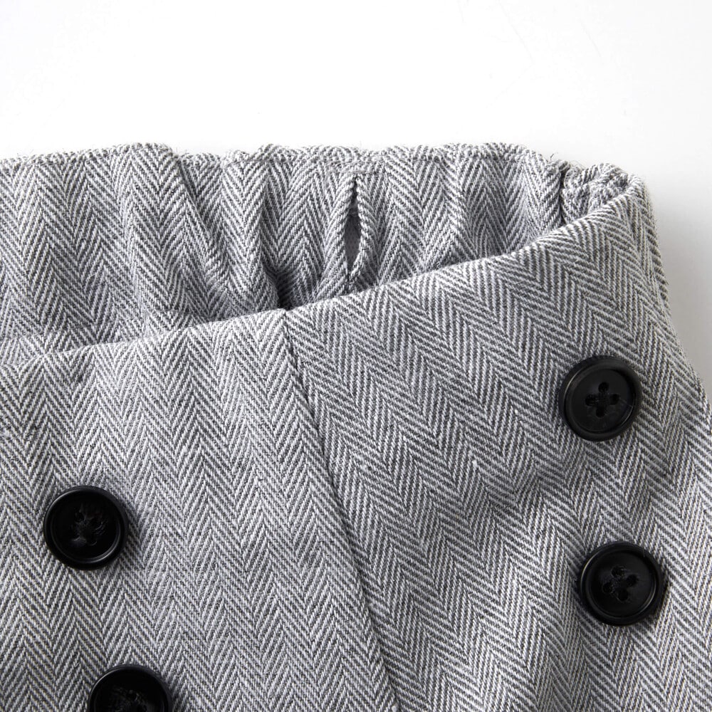 ヘリンボンダブルボタンキュロットパンツ(90~150cm) ブラウン 90cm