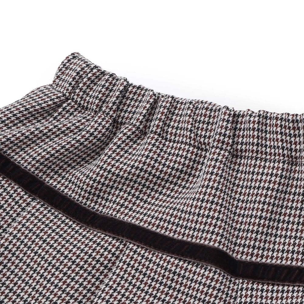 【お揃い】千鳥格子切り替えプリーツショートパンツ(90~160cm) ブラック系 90cm