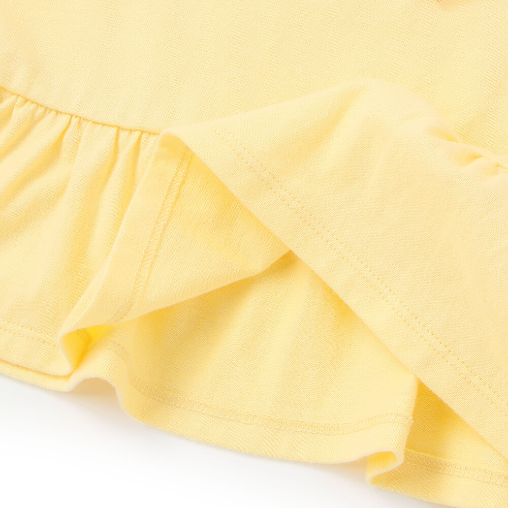 【抗菌・防臭】キャンディプリント裾フリル天竺長袖Tシャツ(90~130cm) ピンク SS(90-100cm)