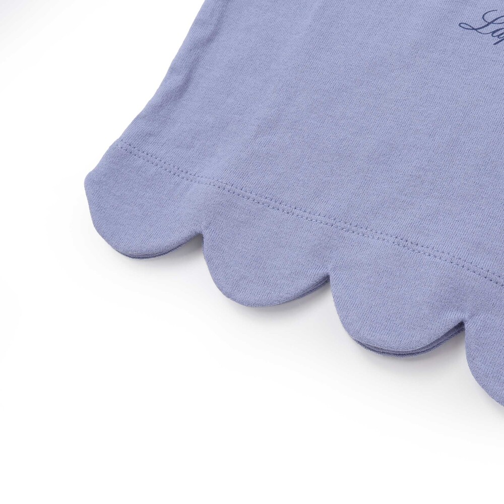 【抗菌・防臭】Rabbitレースプリント裾スカラップ天竺長袖Tシャツ(90~130cm) オフホワイト SS(90-100cm)