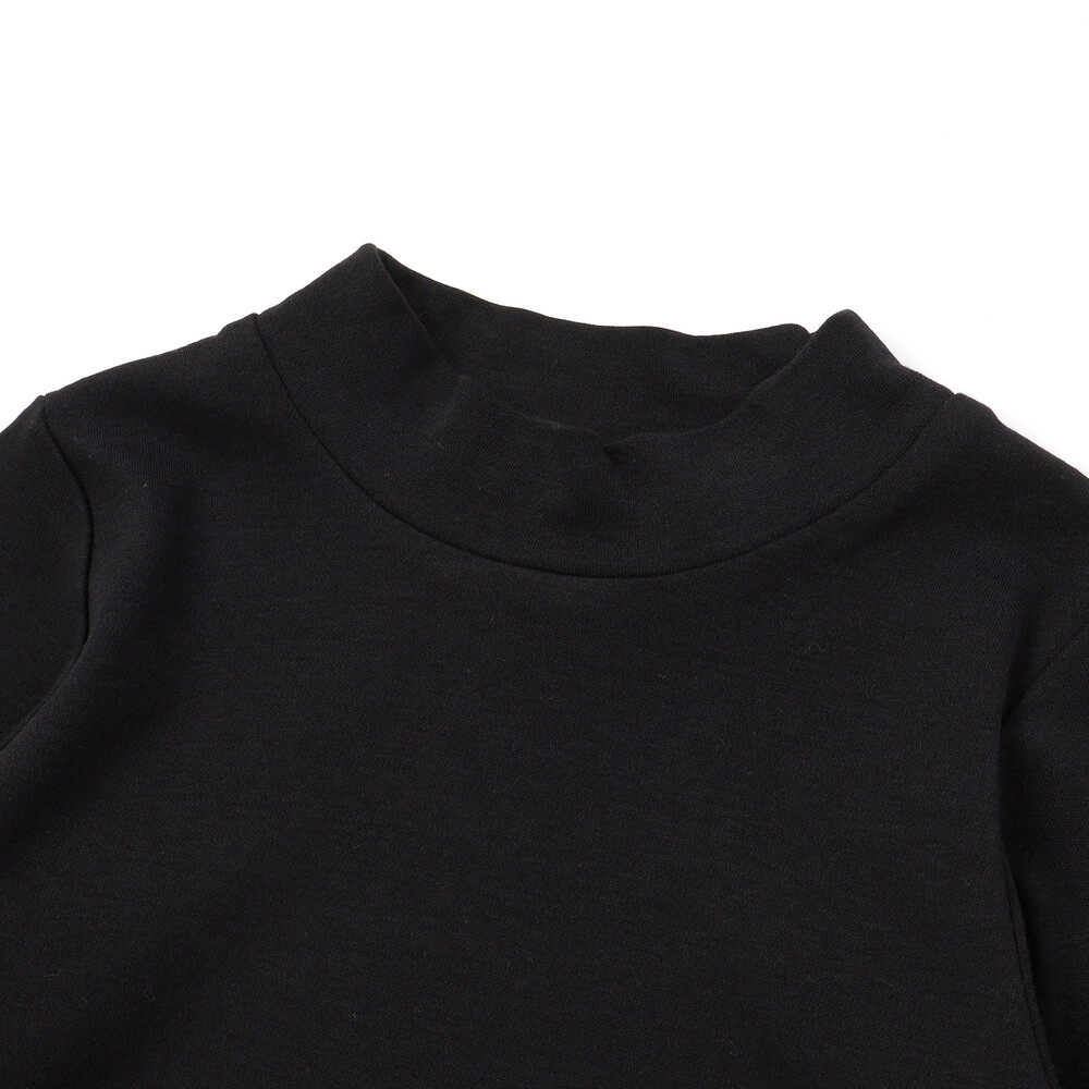 スキンケアスムースハイネック長袖Tシャツ(90~150cm) ブラック 90cm