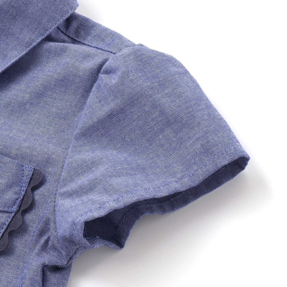 【限定商品】ダンガリーブラウス+ショートパンツセットアップ(95~150cm) レッド 95cm