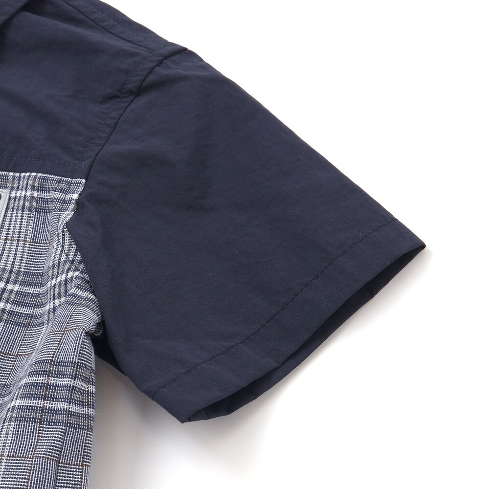 【限定商品】無地×チェックトップス+ショートパンツセットアップ(95~150cm) ブラック系 95cm