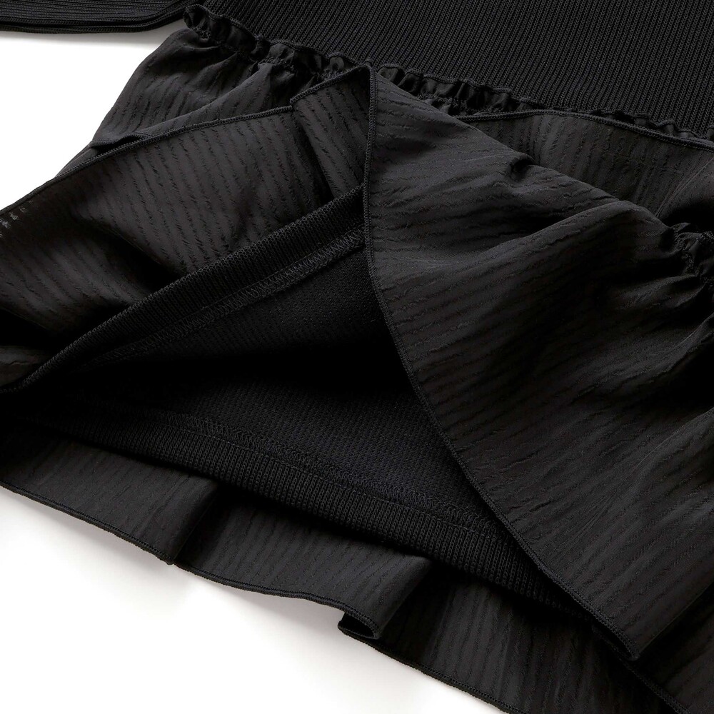 【店舗限定】ニットリブ+フリルトレーナー(95~150cm) ブラック 100cm